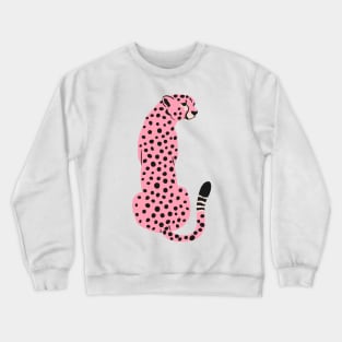 Peach Leopard | African Cheetah | Tropical Pop Art Crewneck Sweatshirt